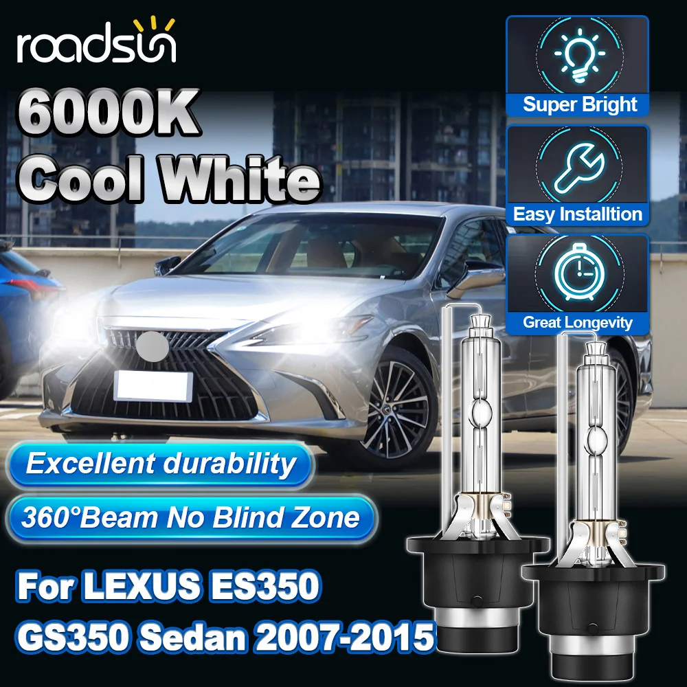 

2PCS 35W HID Xenon Headlight Bulb For LEXUS ES350 GS350 Sedan 2007-2015 6000K Cold White 26000LM IP68 Plug&Play Car Bulbs