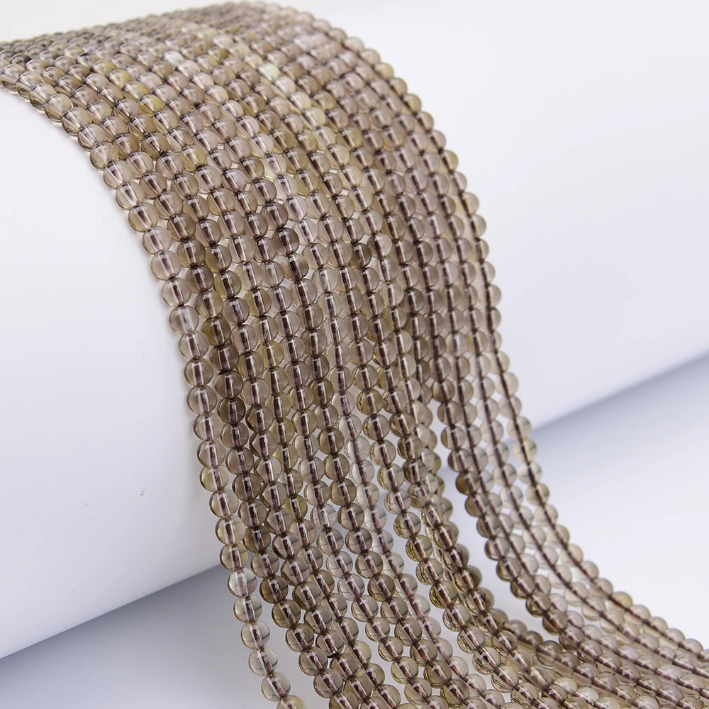 

APDGG 4 мм, 2 нити, натуральный дымчатый кварц, круглые бусины, нити длиной 15,5 дюймов, для изготовления украшений своими руками