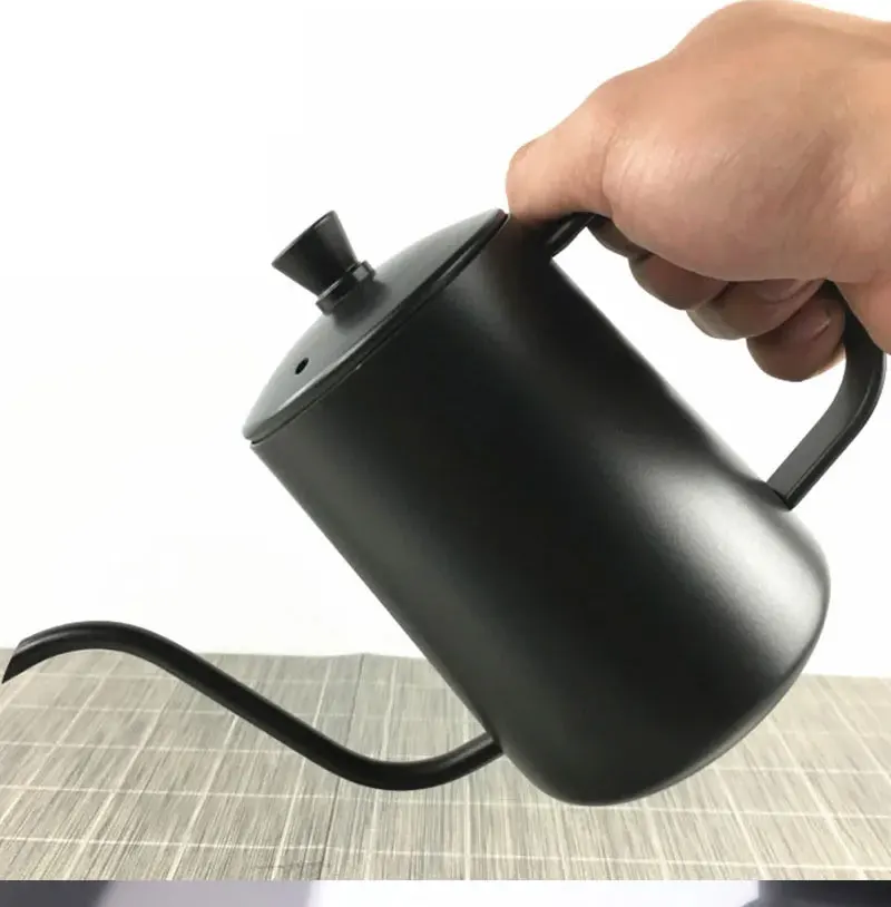 Edelstahl Pour-over Kaffeemaschine Hängen Ohr Hand Brauen Topf Haushalt Lange auslauf Feinen Mund Wasserkocher Tropf Wasserkocher Lange topf – Detail 6
