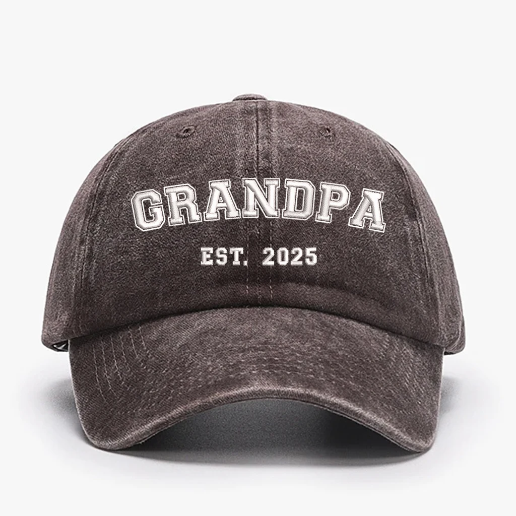 قبعة بيسبول مطرزة من DAD MAMA GRANDPA GRANDMA MUM قطن محايد مغسول بالماء |   قبعة خارجية قابلة للتعديل لفصل الربيع والصيف