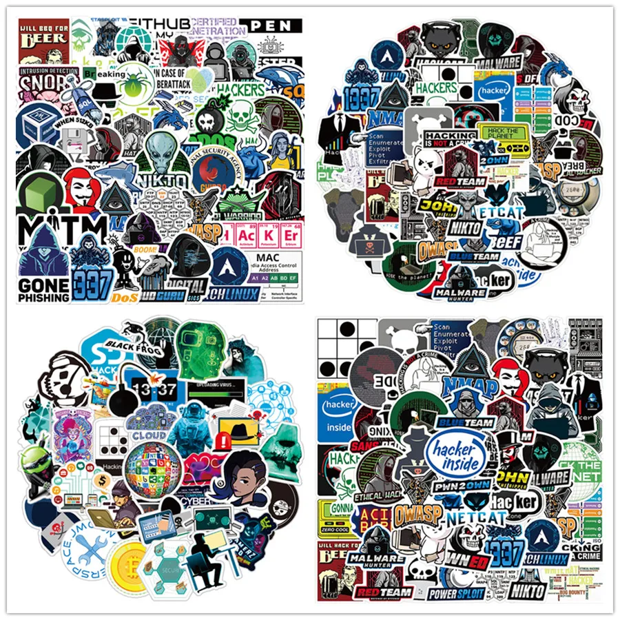 

50Pcs Cool Hacker Computer Stickers Cybersecurity Stickers Vinyl Hacker Decals for Water Bottle Hydroflasks Laptop Ipad Luggage