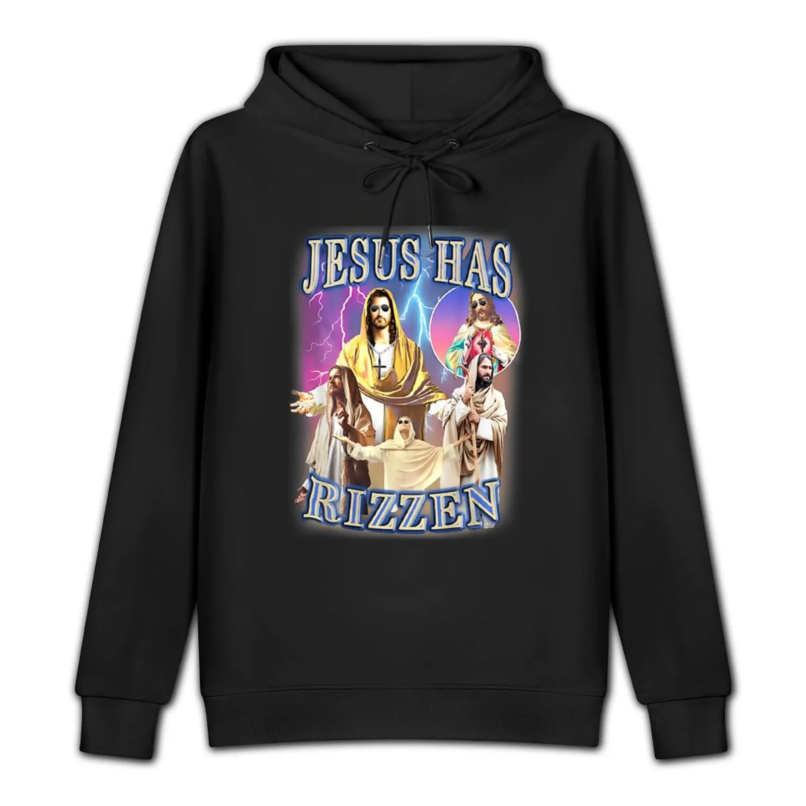 Jesus Has Rizzen on back - He Is Rizzen Jesus Rizz Pullover Hoodie men wear blouse men clothing men's oversize hoodie