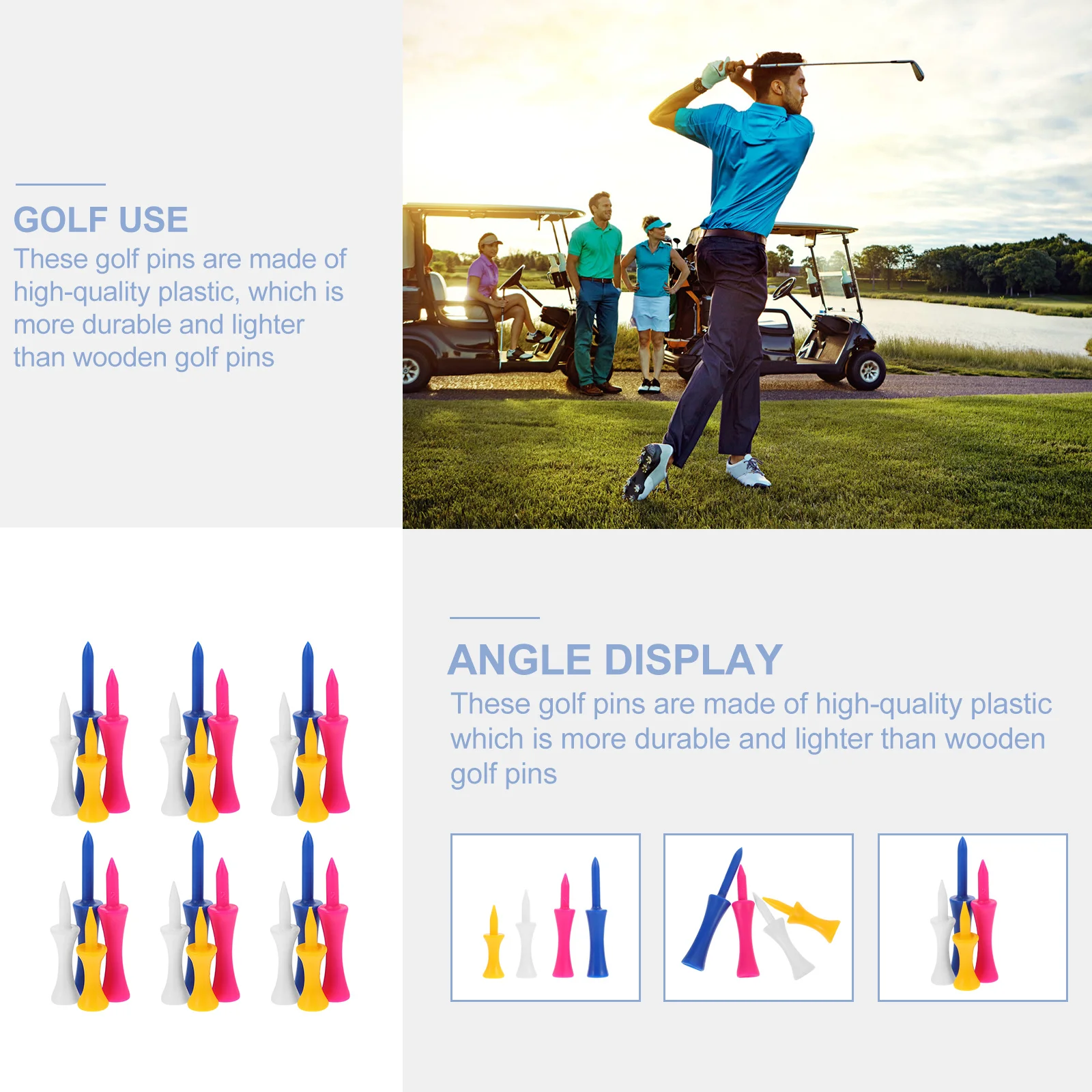 

40Pcs Mini Golf Tees Strong Plastic Construction Ideal for Repeated Use Golf Training Accessories for Men Women Beginners