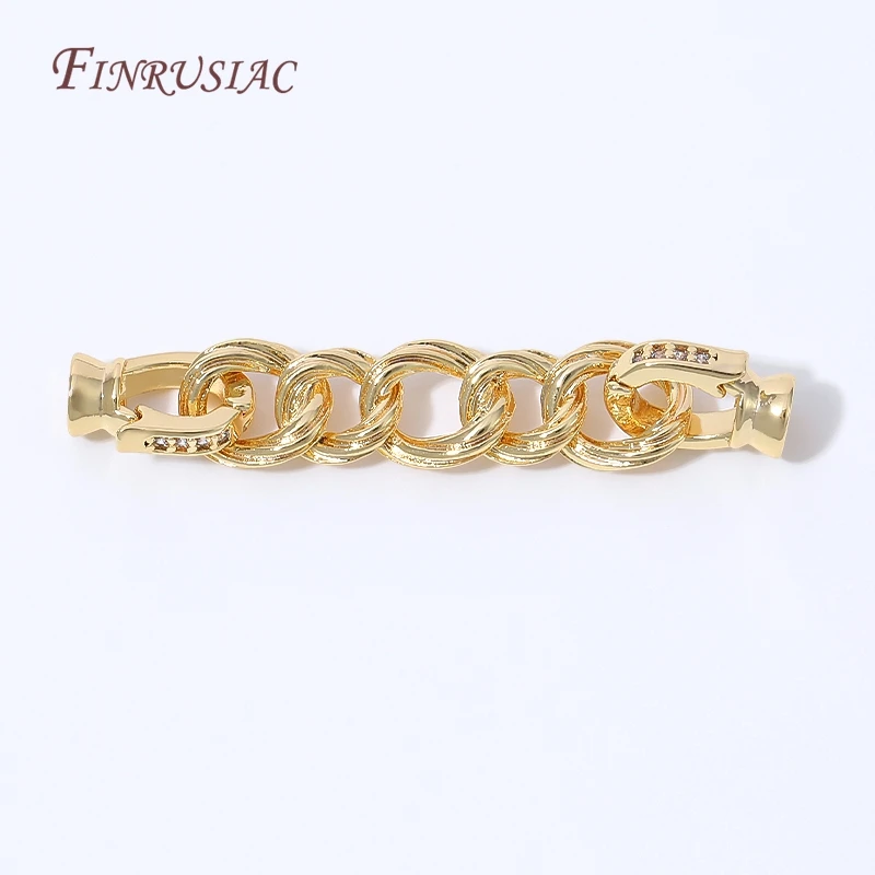 18K Gold Plated Twisted Rope Jewelry Clasp Crystal Rhinestone Bracelet Necklace Clasp DIY Jewelry Making Supplies Accessories