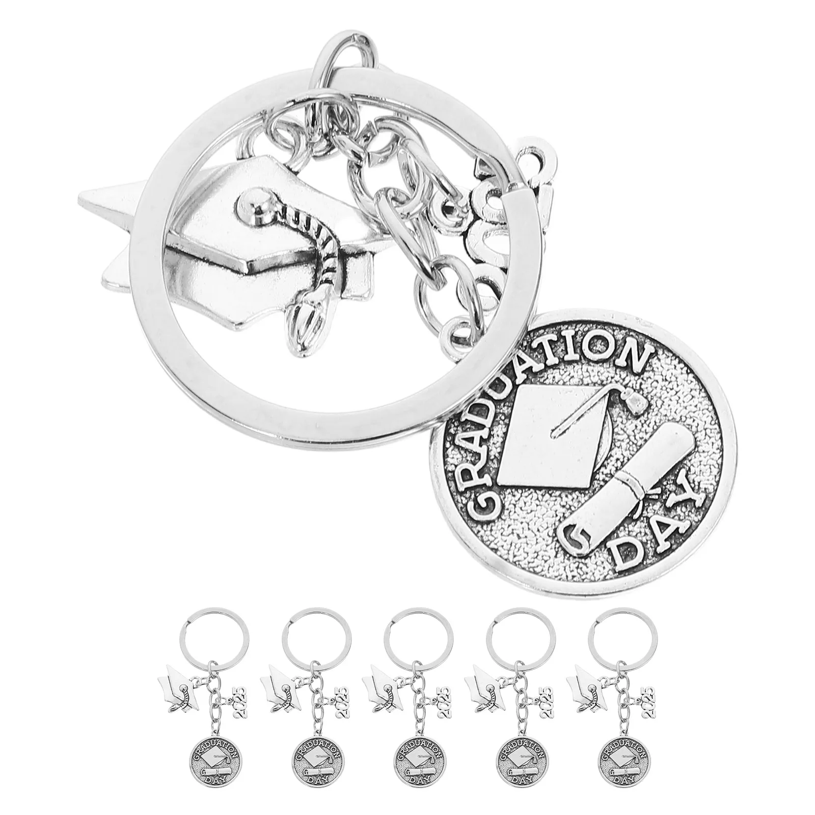 

6 Pcs Graduation Keychain 2025 Keyring for Boys Party Supplies Class of European Fashion Bachelor Cap
