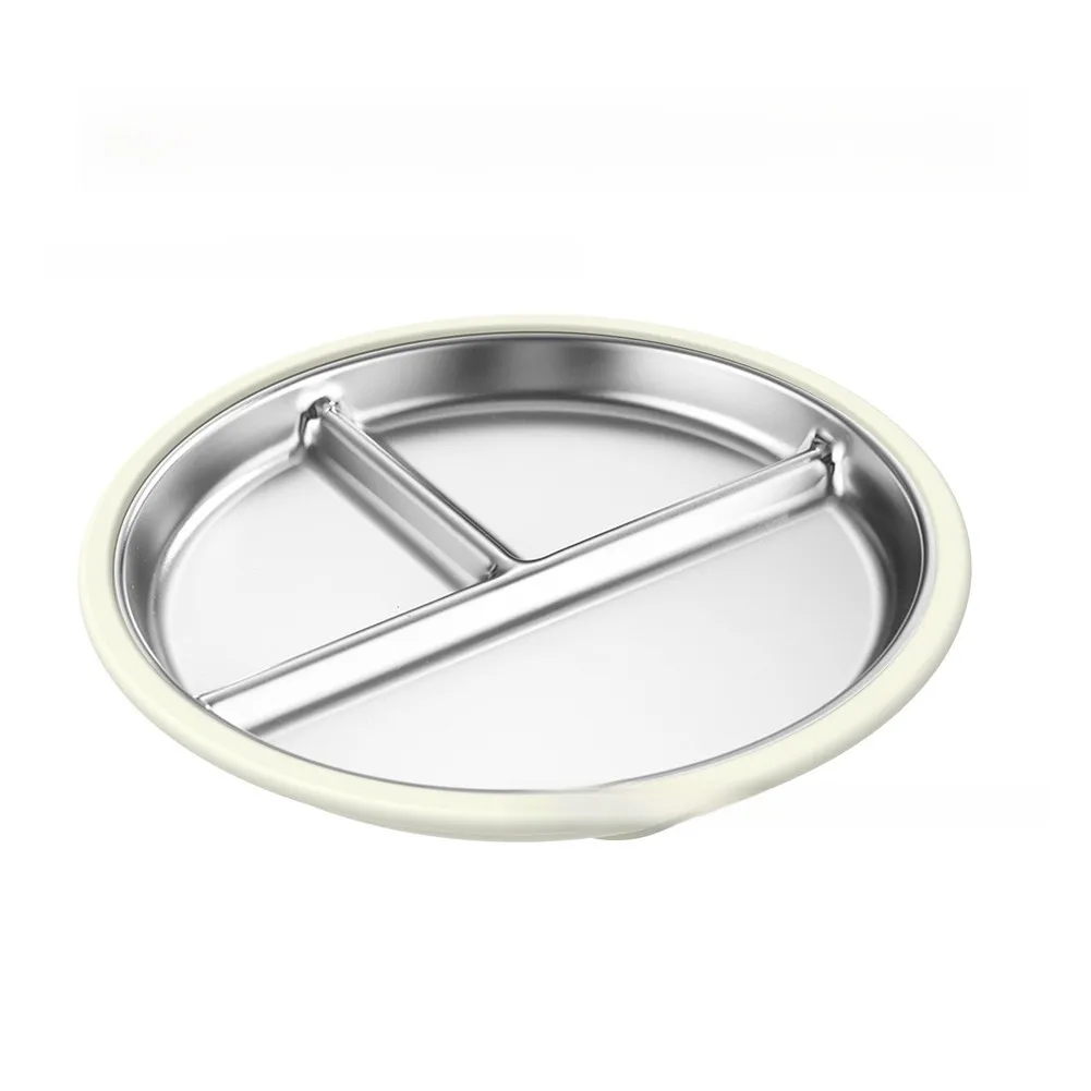 304 Stainless Steel Divided Plate Featuring Silicone Reinforced Base for Heat Resistance and Non Slip Performance on Flat Areas