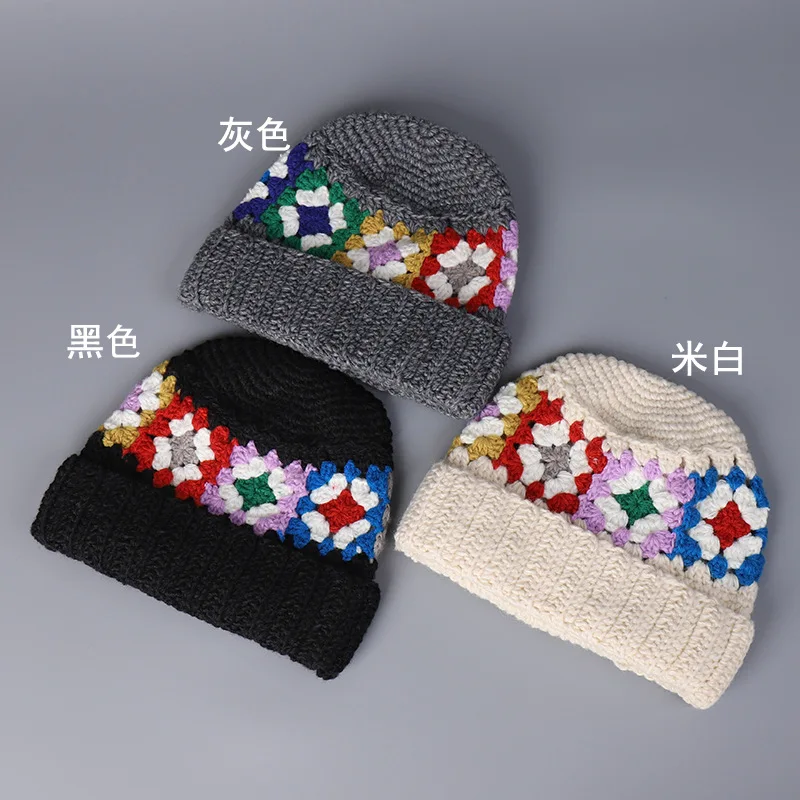 

Winter Warm Woolen Hat Men and Women Colorful Outdoor Ear Protection Cold Hat