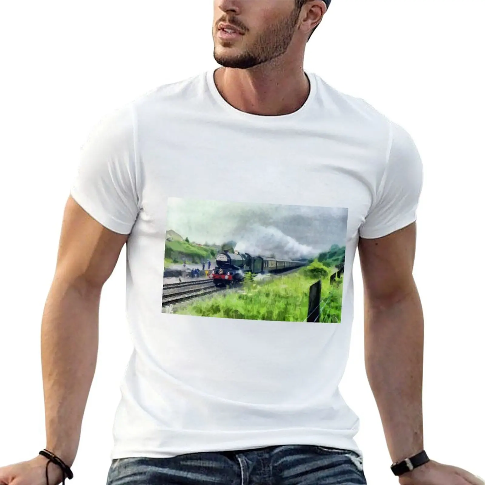 Camiseta King George V' Steam Locomotive, camiseta para hombre, camisetas divertidas de algodón de alta calidad, camisetas divertidas de algodón, camiseta de humor oscuro