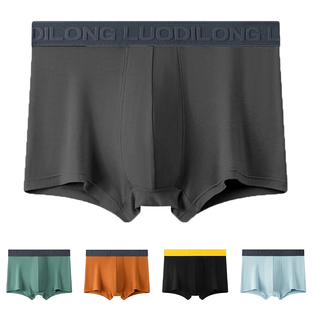 Sexy Breathable Trunks For Men Boxer Comfortable Underpants Brown Breathable Boxers 95 Modal Fabric Elastic Waistband Design