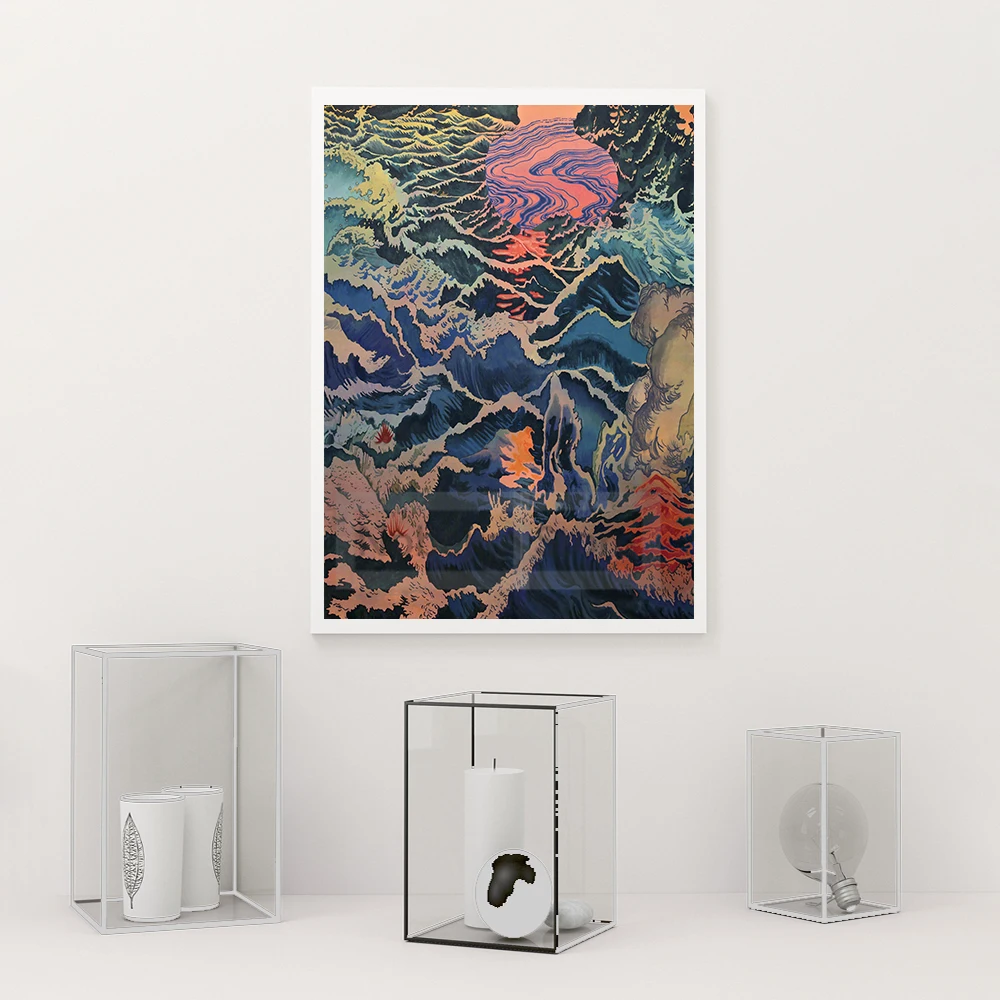 Modern Abstract Artist Aaron Morse Works Poster Collage Fantasy Strange Prints Canvas  Wall Art Pictures Home Room Decor