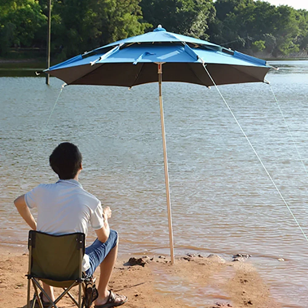 2.6M big UV protection double layer outdoor windproof fishing umbrella