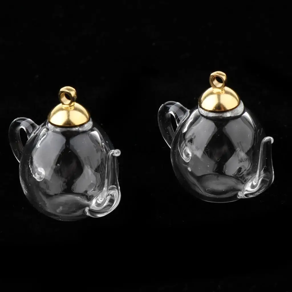 2 stuks kleine theepot glazen fles bericht schat charme hanger DIY ketting