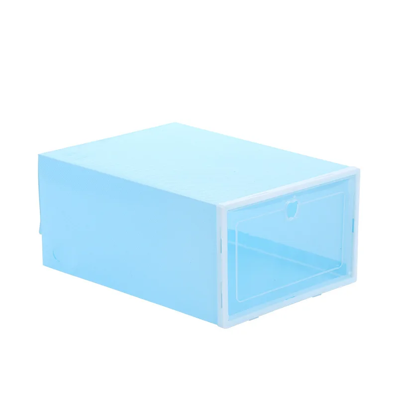 Transparent Household Shoe Box PP Plastic Storage Case Foldable Thickened Shoes Organizer Dust Proof Shoe Box Free Assembled