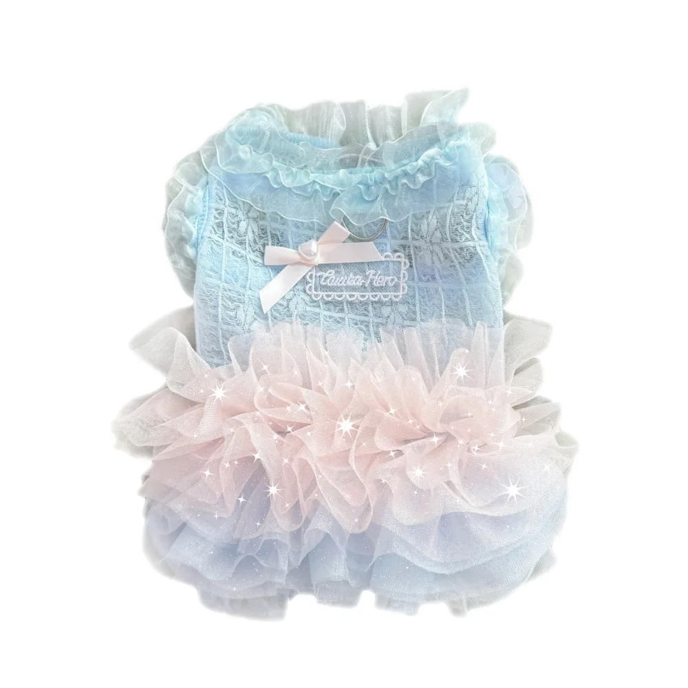 

Fashion Cute Pet Mesh Dress Comfortable Lace Bow Dog Princess Skirt Soft Breathable Pet Clothes Pet Supplies