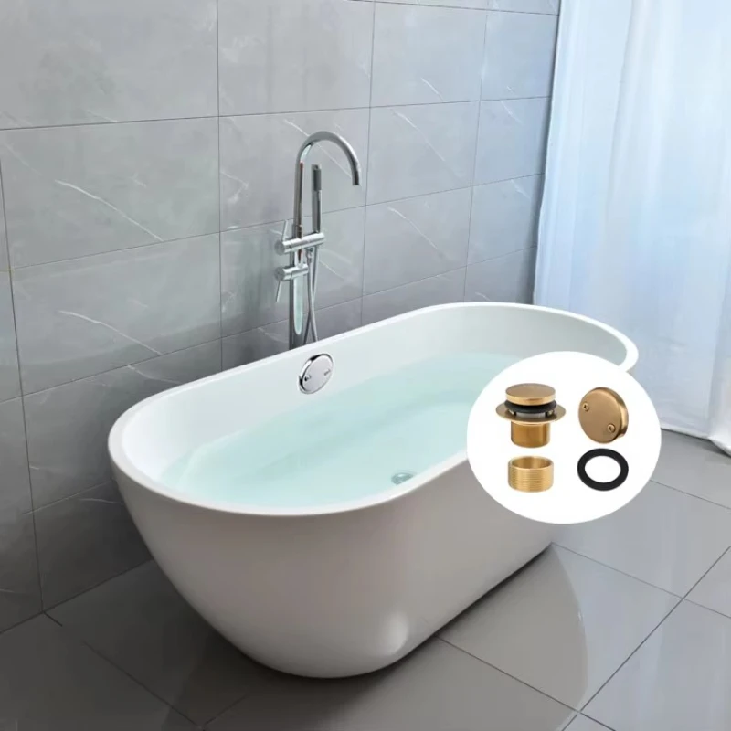 

Deodorizing freestanding bathtub drain plug pop double hole overflow