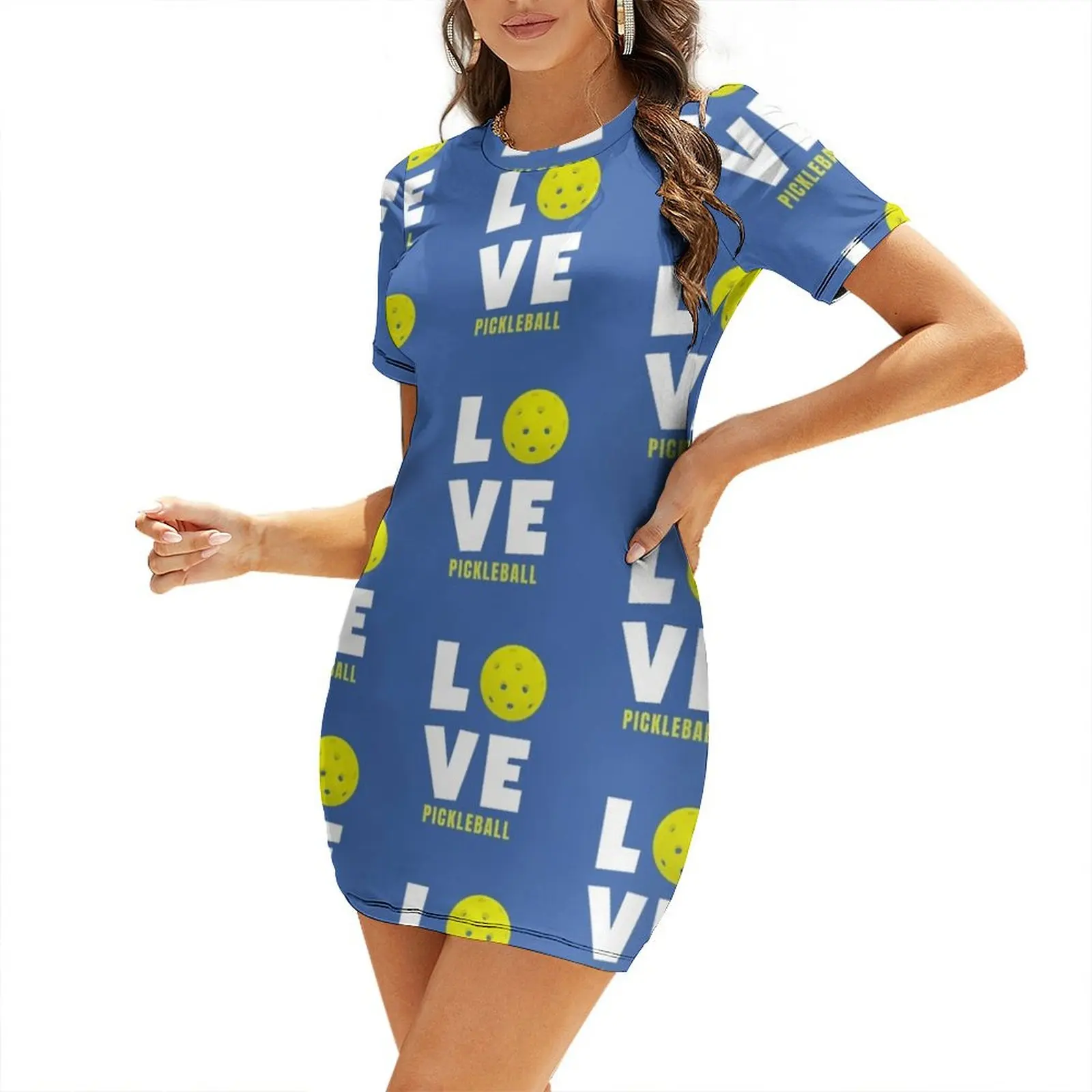 

Womens Pickleball Love Gifts for Men and Women Short-Sleeved Dress long dress women sexy dress for women Party dresses