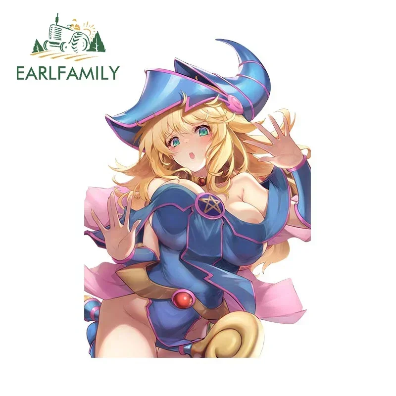 EARLFAMILY 13cm X 9.2cm for Card Game Dark Magician Girl Stuck Car Stickers Cartoon Fashionable Decals Scratch-Proof Car Label