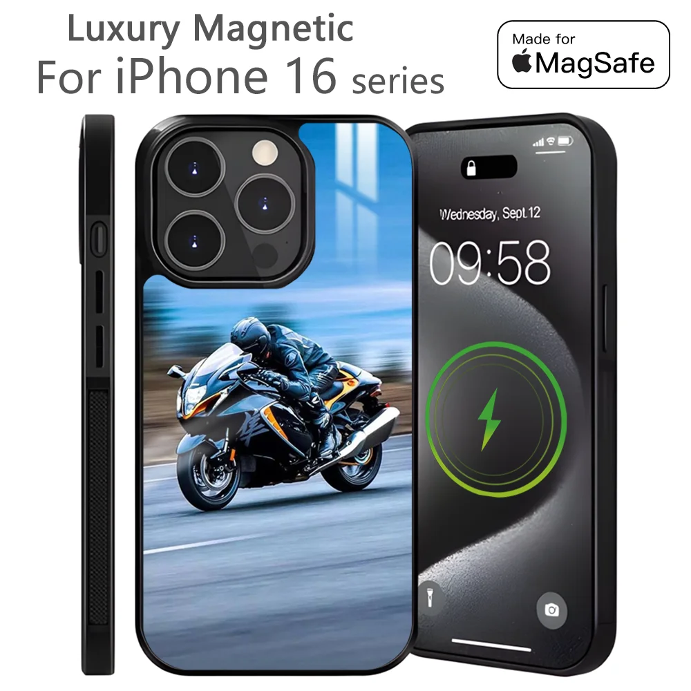 S-Suzukis Hayabusa GSX 1300 R Car9 Phone Case For iPhone 16 15 14 13 12 11 Pro Max Plus Mini  Magsafe Wireless Charging Cover