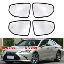 For Lexus ES ES200 ES260 ES300 ES350 2019-2023 Side Mirrors Lens Door Wing Rear View Mirror White Glass with Heating Blind Spot