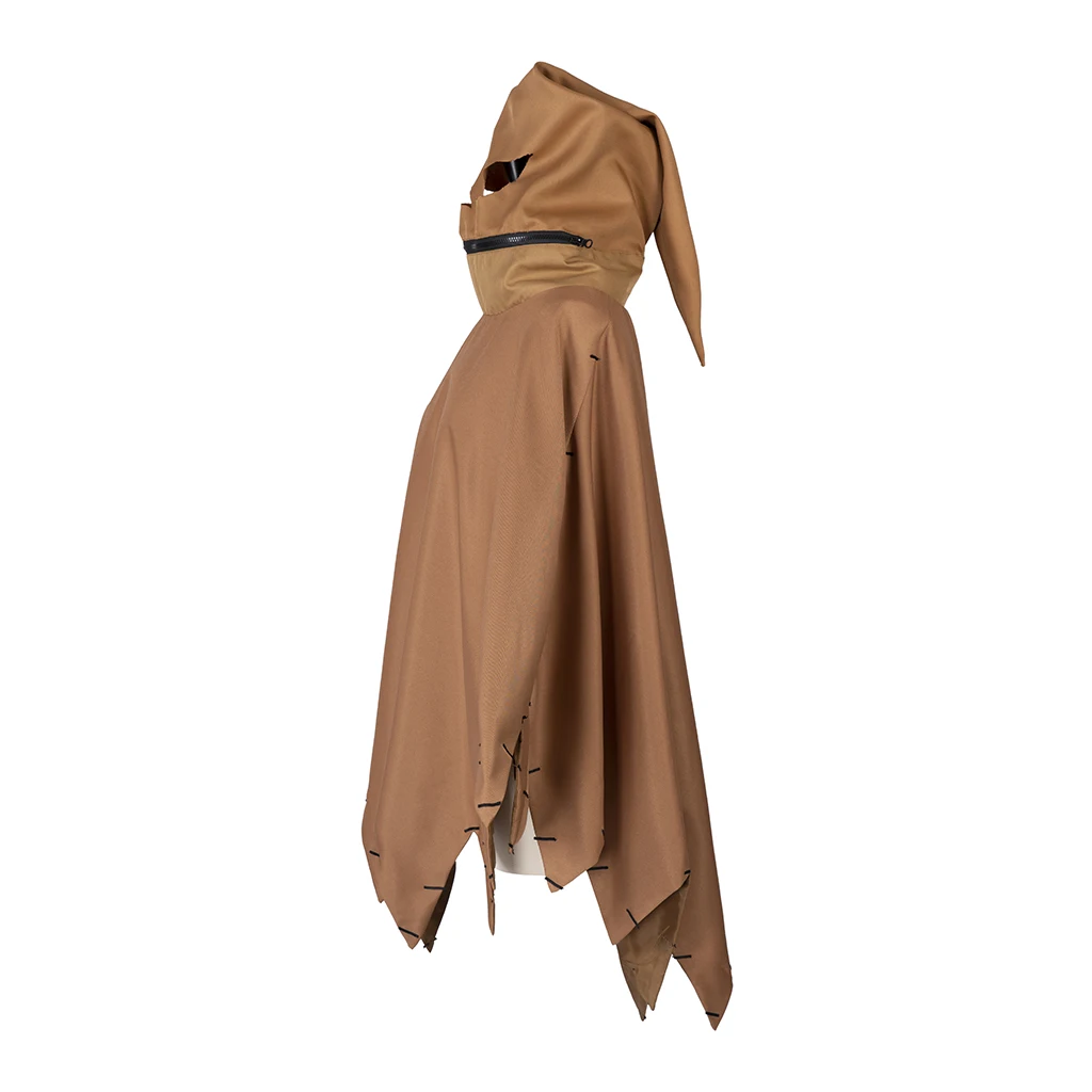 أزياء Oogie Boogie التأثيرية للجنسين بغطاء للرأس شبح كيب الهالوين وعيد الميلاد وحفلات الكرنفال وعباءة ليلية