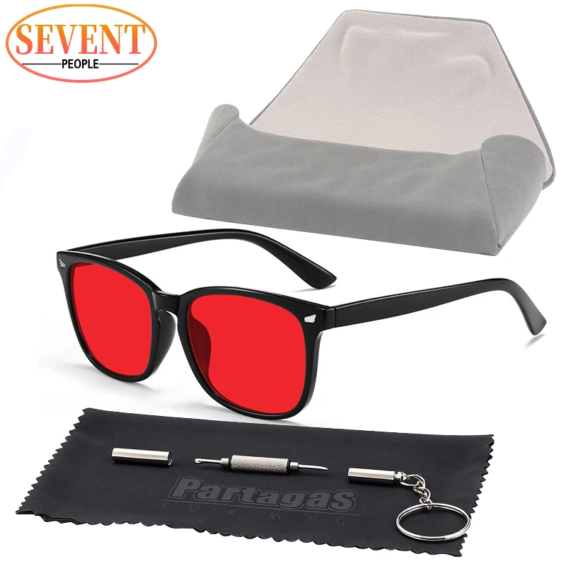 ブルーライトカットメガネ 男女兼用 2025 高級ブランド ファッション コンピューター用 レッドレンズ レトロ リーディンググラス シェード