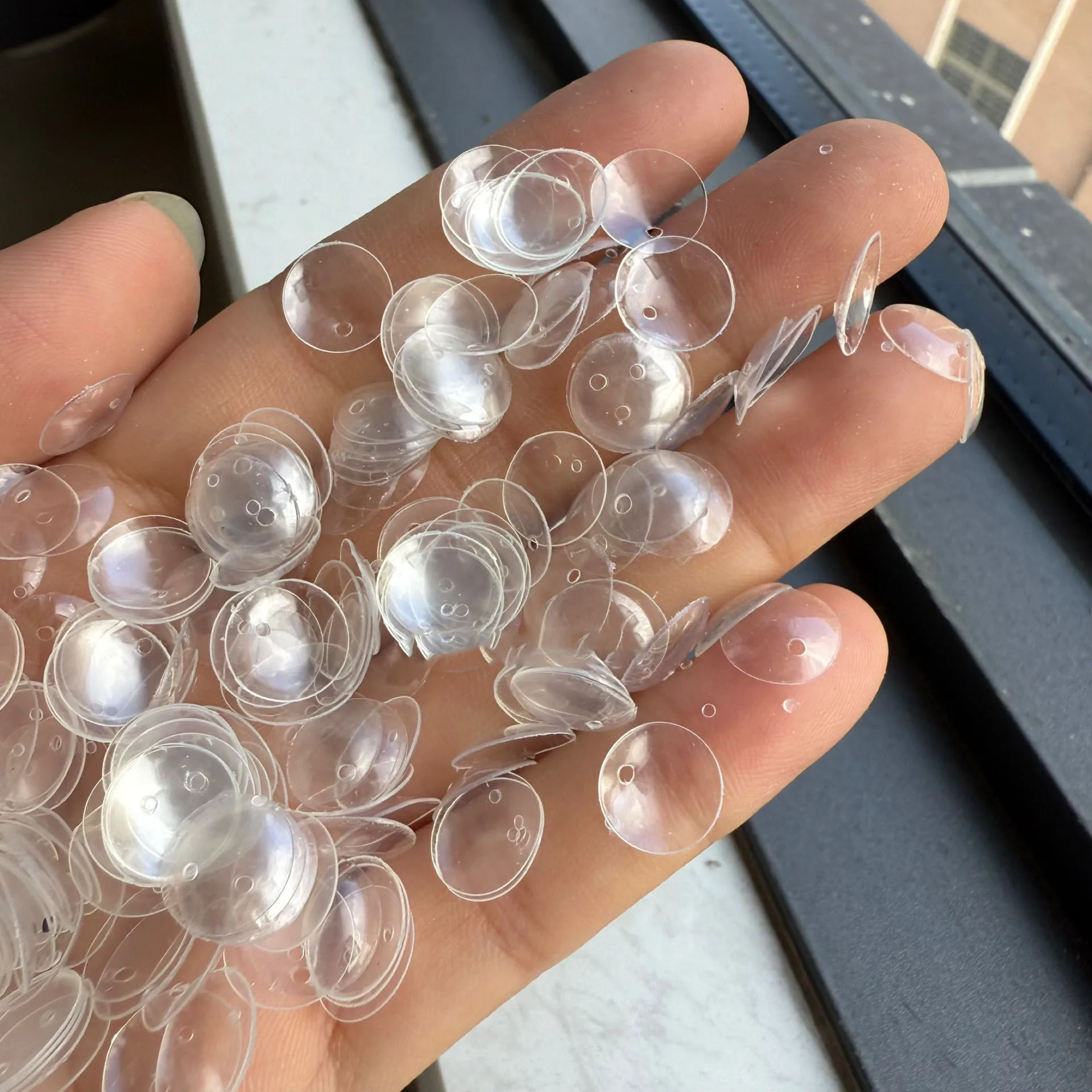 50g 6mm 8mm 10mm 12mm DIY Petal Jewelry Sew Decor Material Round Concave Bowl Shape Transparent Sequins