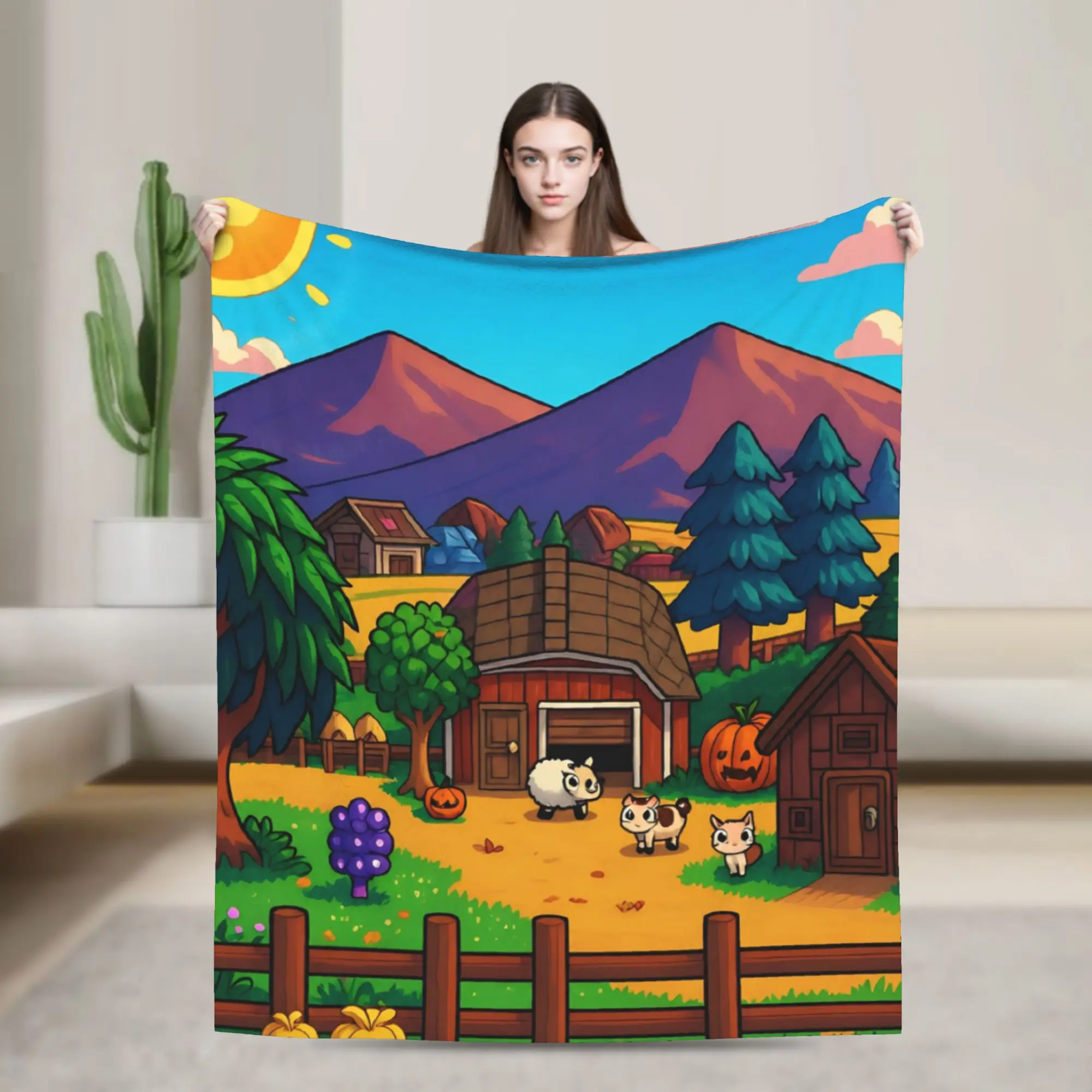 Stardew Valley Animals Gift Blanket For Men Women Super Soft Warm  Throw Blankets for Living Room 50x60 Inches Multi-size