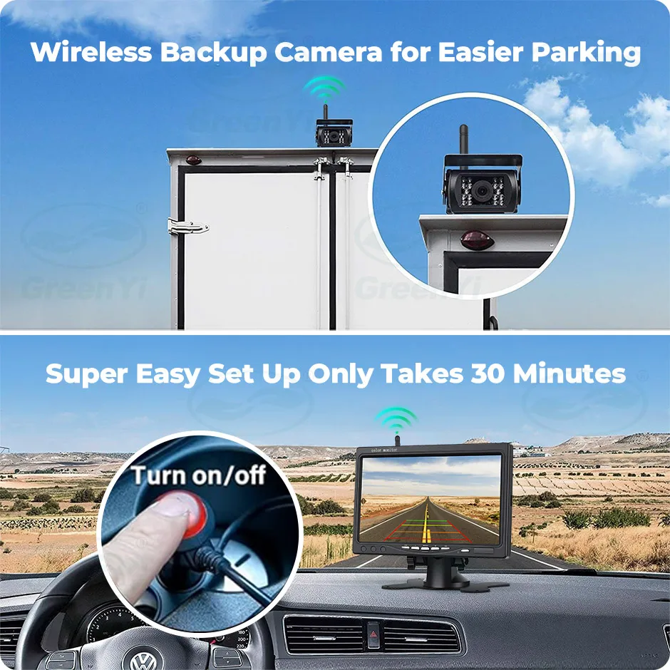 Wireless Solar Backup Camera - 1080p HD With Night Vision For Trucks, RVs & Trailers