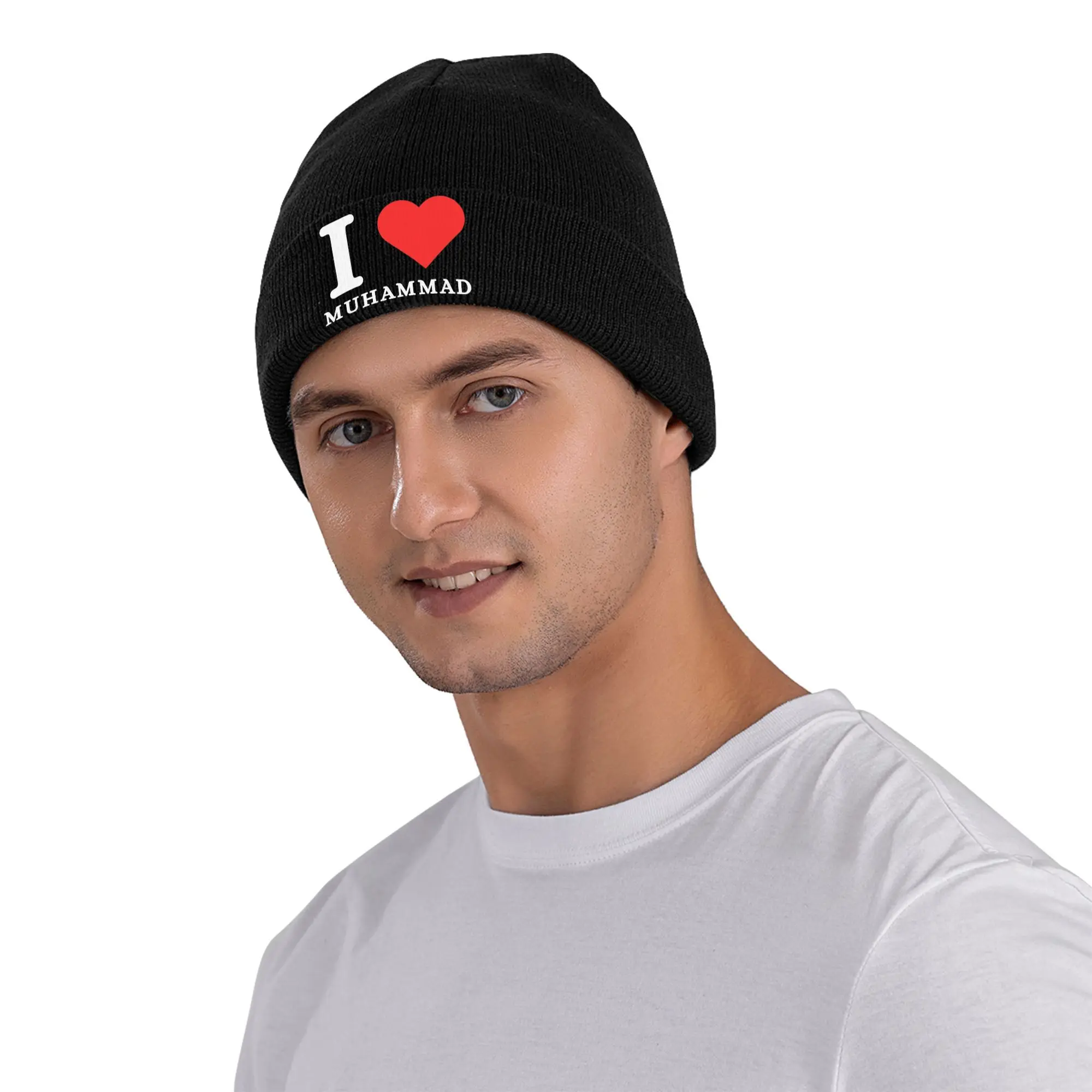 Czapki typu beanie z motywem I Love Muhammad, czapki typu bonnet, damskie i męskie, modne, w stylu hippie, czapki skullies, czapki beanie, jesienny design, elastyczne czapki.