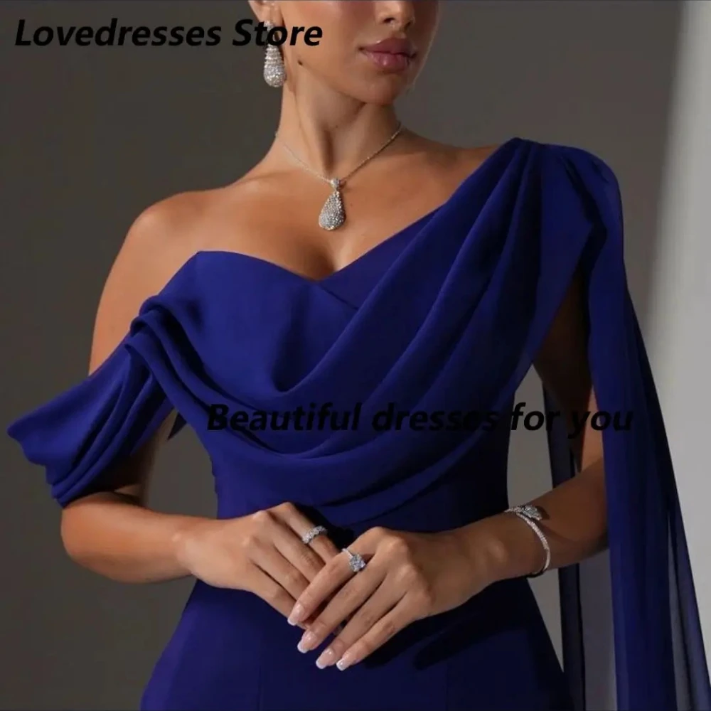 Elegant Off The Shoulder Evening Dress for Women Floor Length Mermaid Jersey Evening Gowns Lace-up Back Party Dresses Customized
