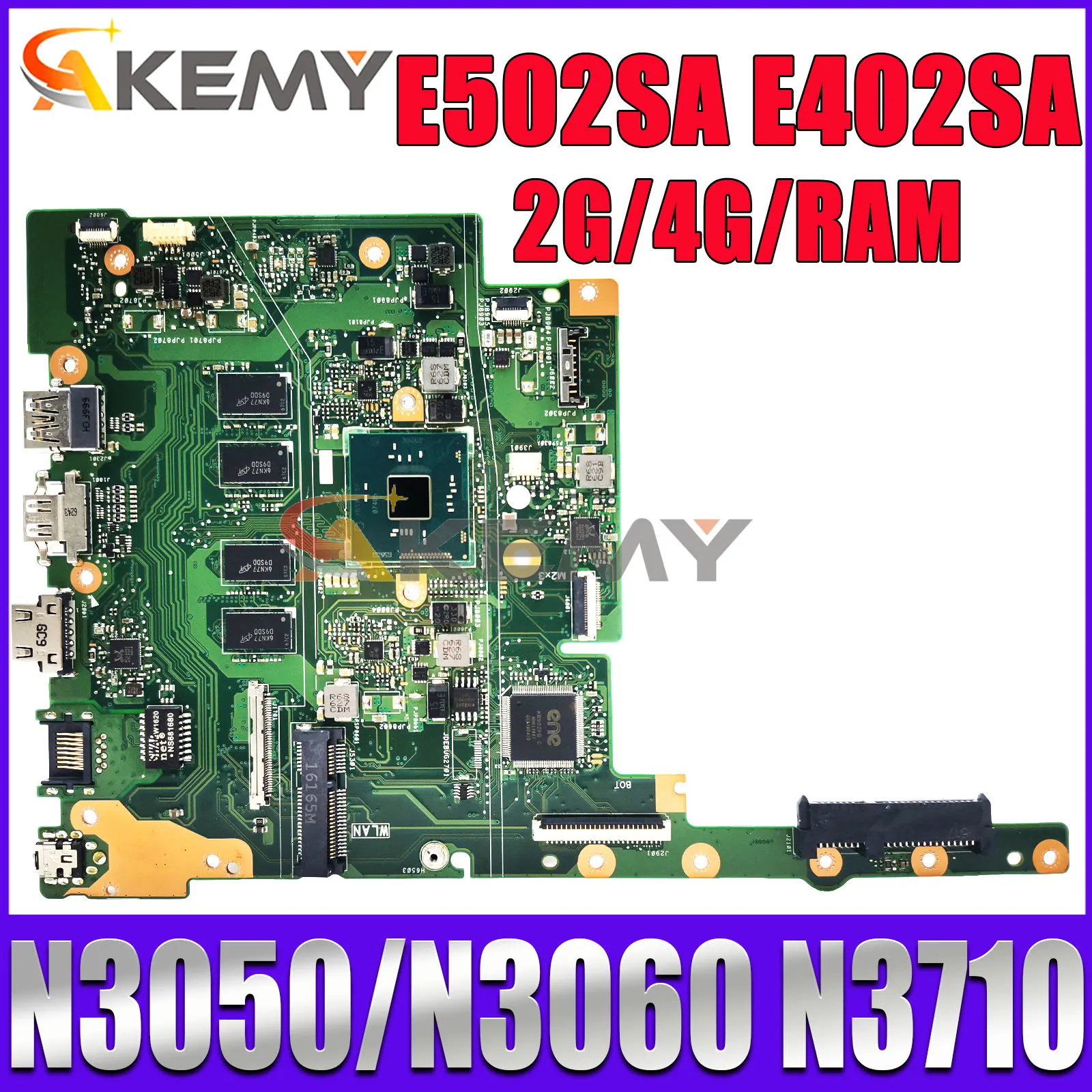 

E402SA Mainboard For ASUS E402SA E402S E502SA E502S X502SA F502SA L502SA L402SA Laptop Motherboard N3050/N3060 N3710 2G/4G