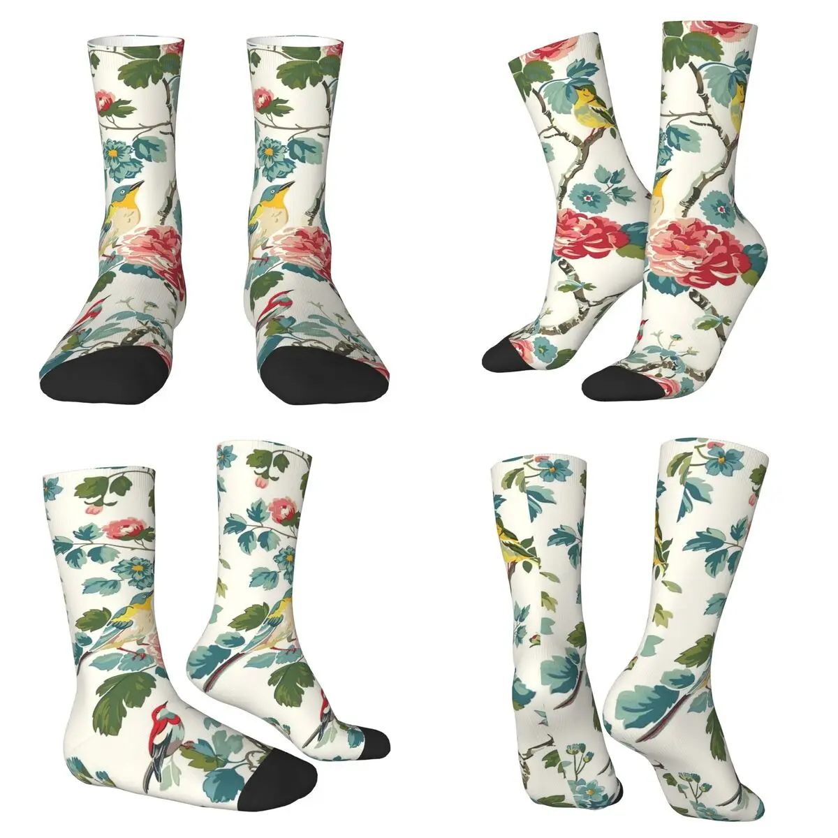 

Classical Bird Flower Art Socks Harajuku High Quality Stockings All Season Long Socks Accessories for Unisex Christmas Gifts