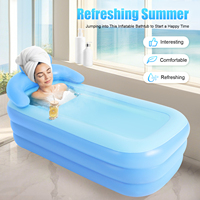 160*84*64cm Portable Bathtub Foldable Inflatable BathTub Home Swimming Pool for Children and Adults