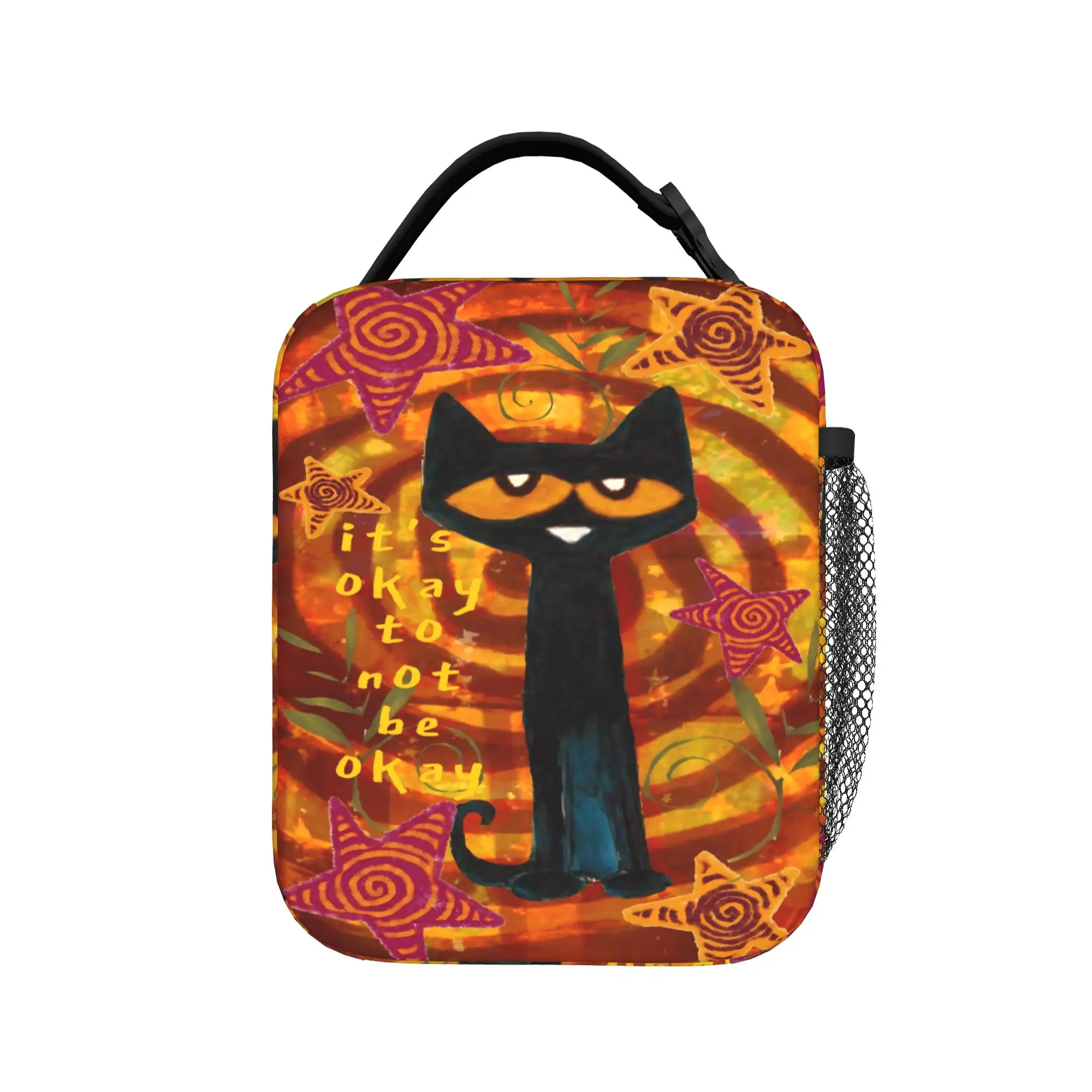 Pete The Cat Insulated Lunch Bags for Men Women  Food Container Bags Reusable Thermal Cooler Bento Box For Picnic