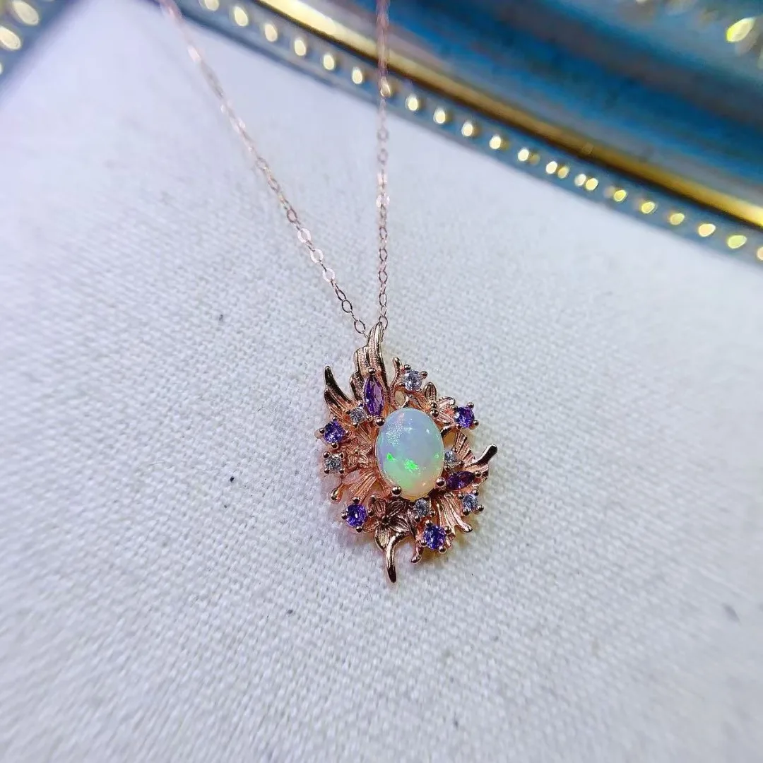 قلادة عصرية ورائعة من العقيق الطبيعي المذهل S925 من الفضة الإسترليني الأنيقة الفاخرة هدية مجوهرات لها