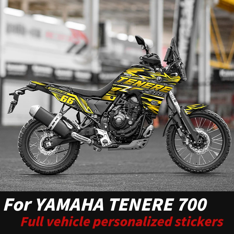 

For YAMAHA TENERE 700 Motorcycle Electroplated Pattern Fairing Stickers Colorful Decorative Kit Anti-Scratch Accessories