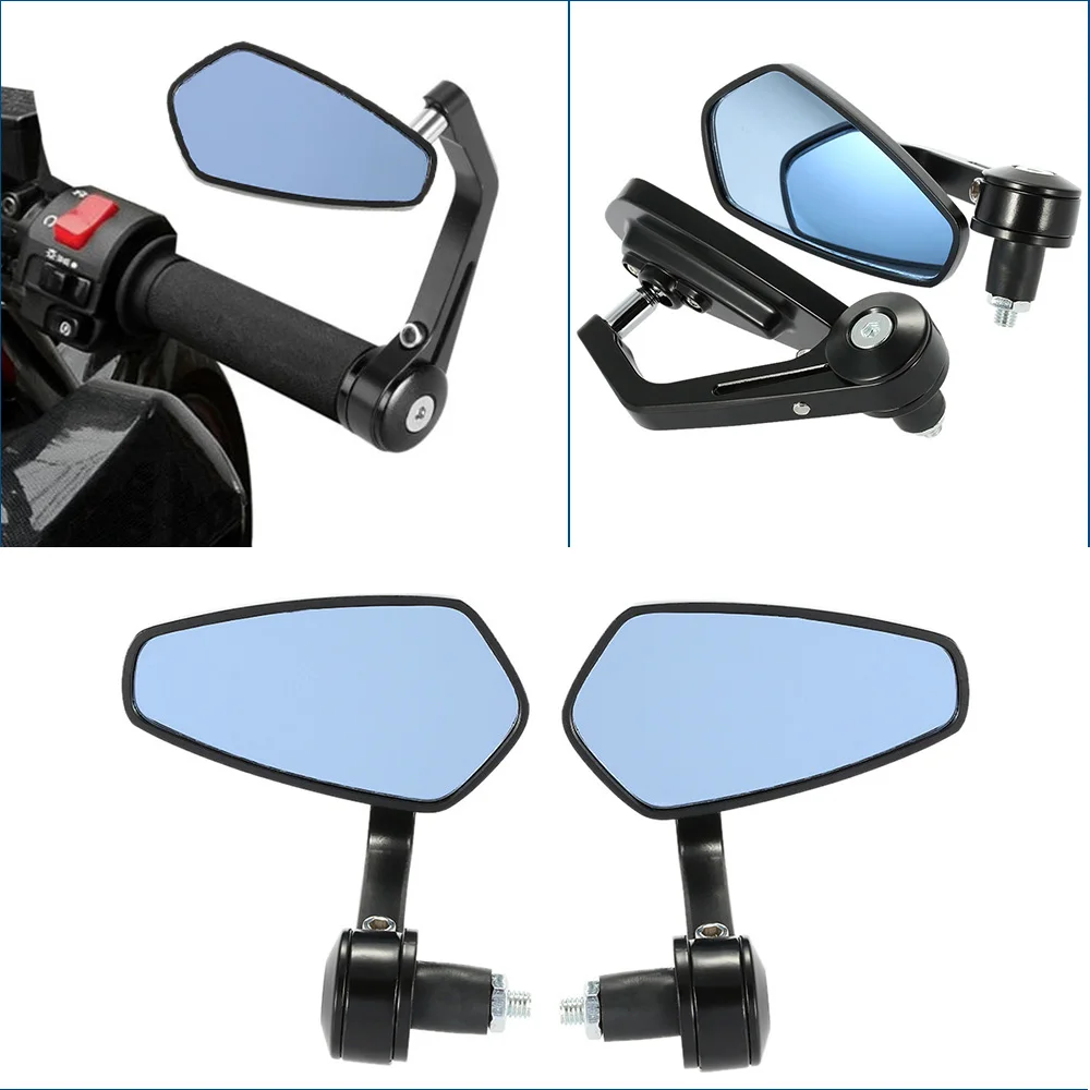 1 Pair of Motorcycle End Bar Rearview Mirror Universal 7/8\