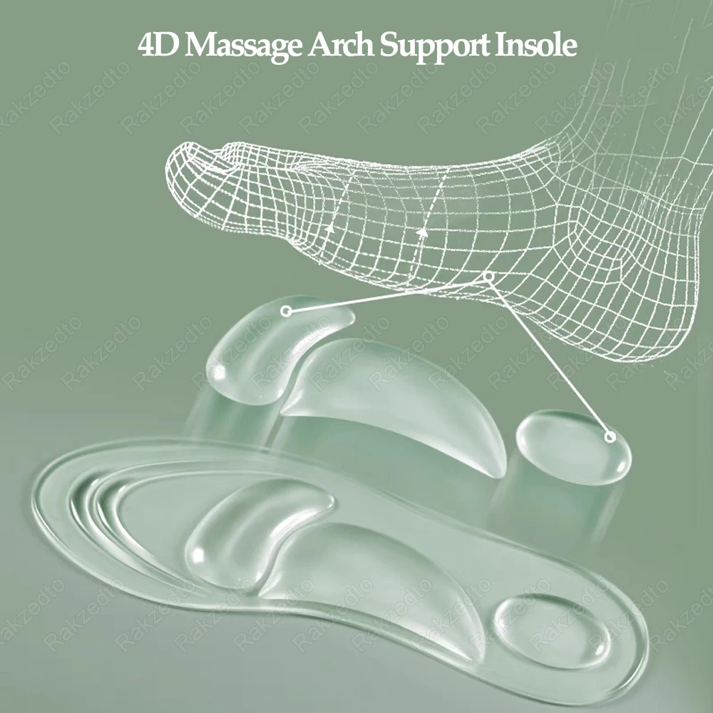 Medical Silicone Orthopedic Insoles for Shoes Women FlatFoot Arch Support Insoles for Plantar Fascitis Foot Massage Gel Shoe Pad