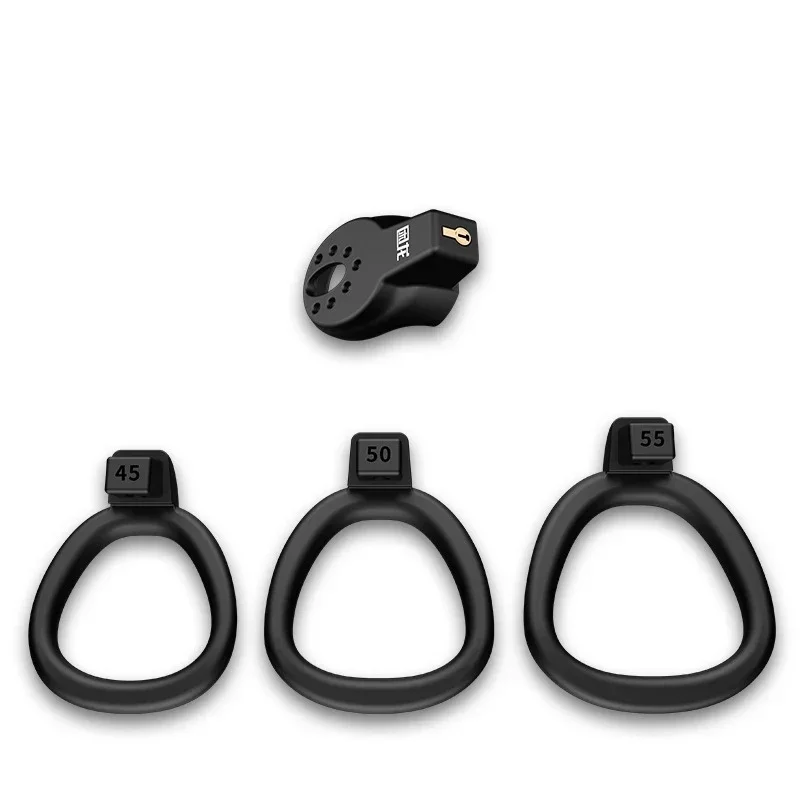 Jaula de castidad plana BDSM para hombres, Dispositivo de Castidad, cinturón de Bondage masculino, Juguetes sexuales, anillo de pene Sissy con 3 tamaños