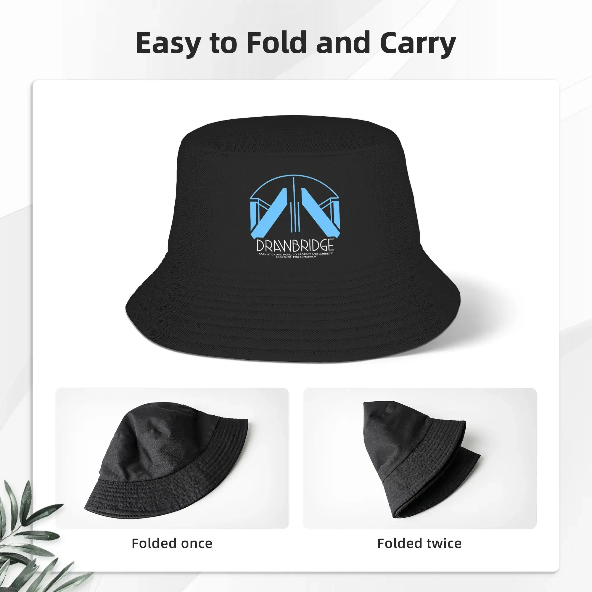 

Unisex Drawbridge Logo Death Stranding Bucket Hat Foldable Fisherman s Summer Fashion Travel Hiking Caps Graphic Sun