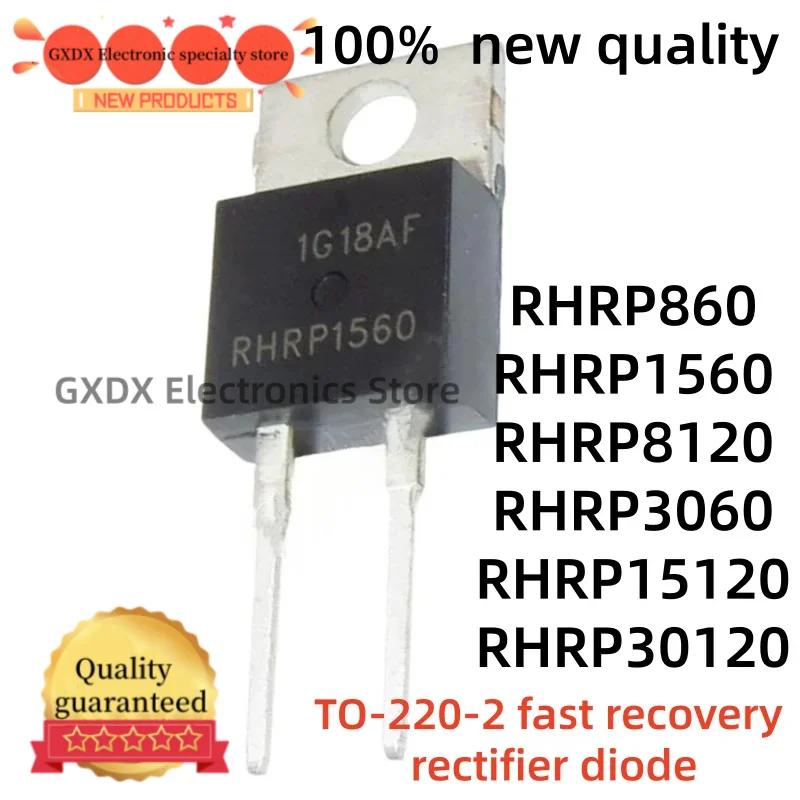 10-20 pieces 100% new 600V 30A RHRP3060 RHRP860 RHRP1560 RHRP8120 RHRP15120 RHRP30120 TO220-2 fast recovery rectifier diode