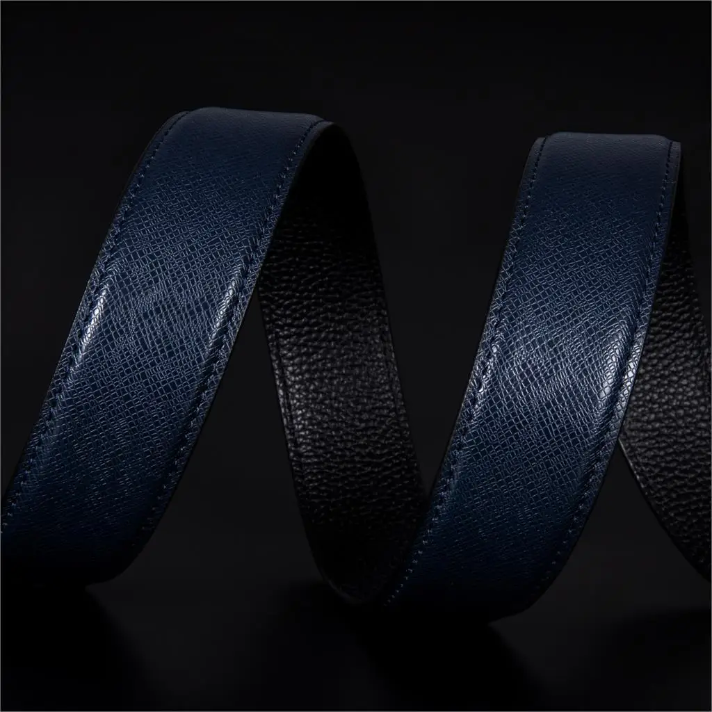 High Quality Green Faux Leather Belts For Men Metal Automatic Buckle Men's Belt Luxury Famous Brand Waist Strap DiBanGu
