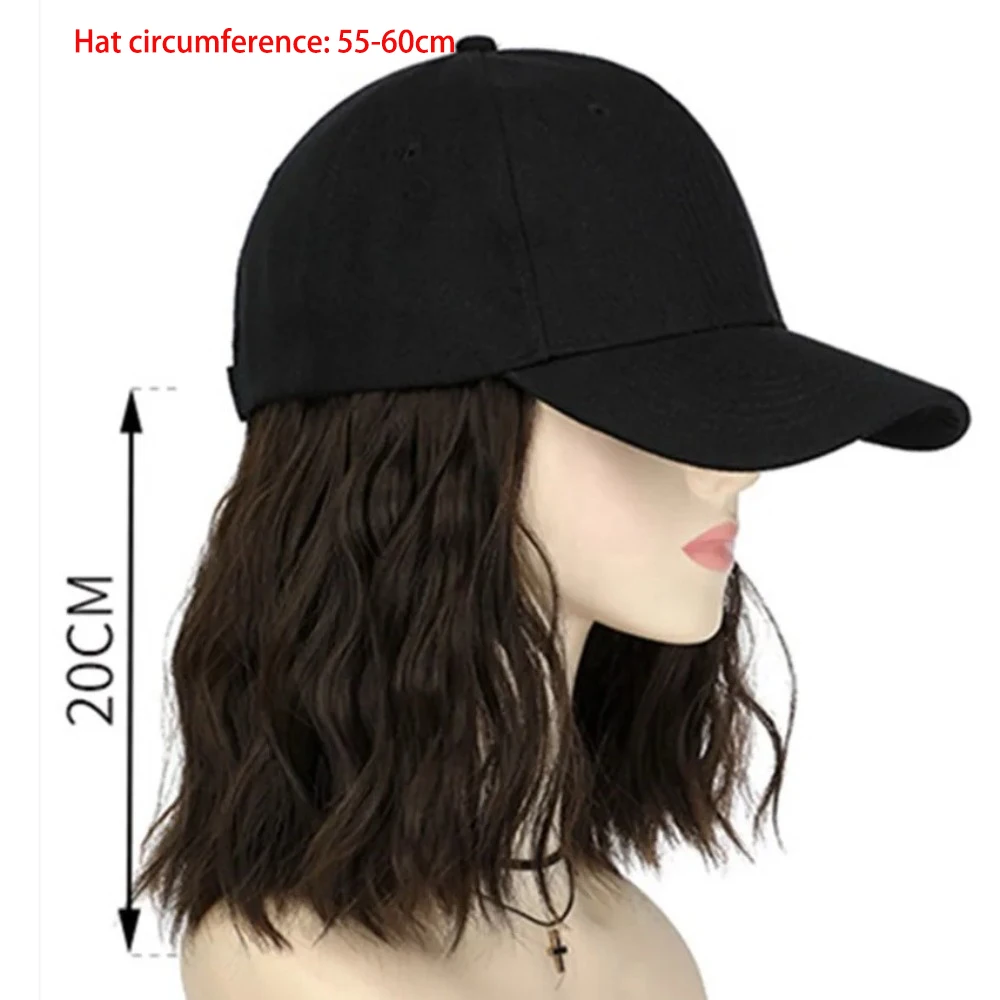 أزياء متكاملة شعر مستعار بلغت ذروتها قبعة موجات مجعد بوبو Snapback قبعة واقية من الشمس قبعة المرأة #6