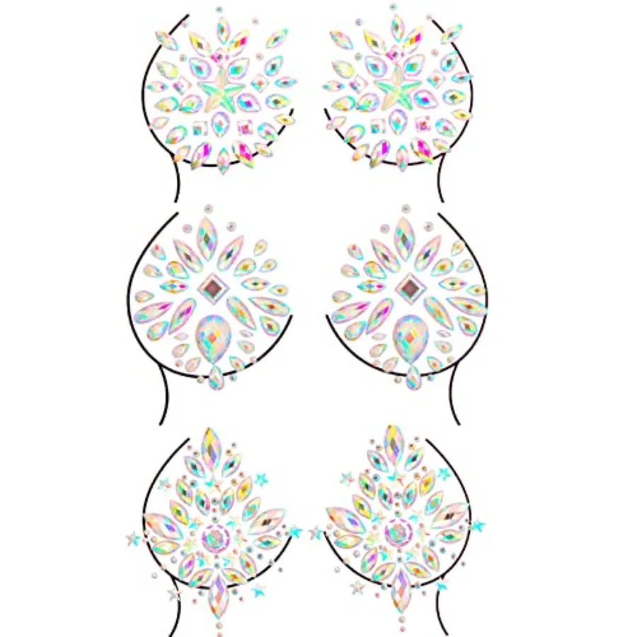 

Temporary Tattoo Stickers Jewels Rhinestone Festival Accessories DIY Self Adhesive Crystal Body Jewelry Stickers Makeup Stick G