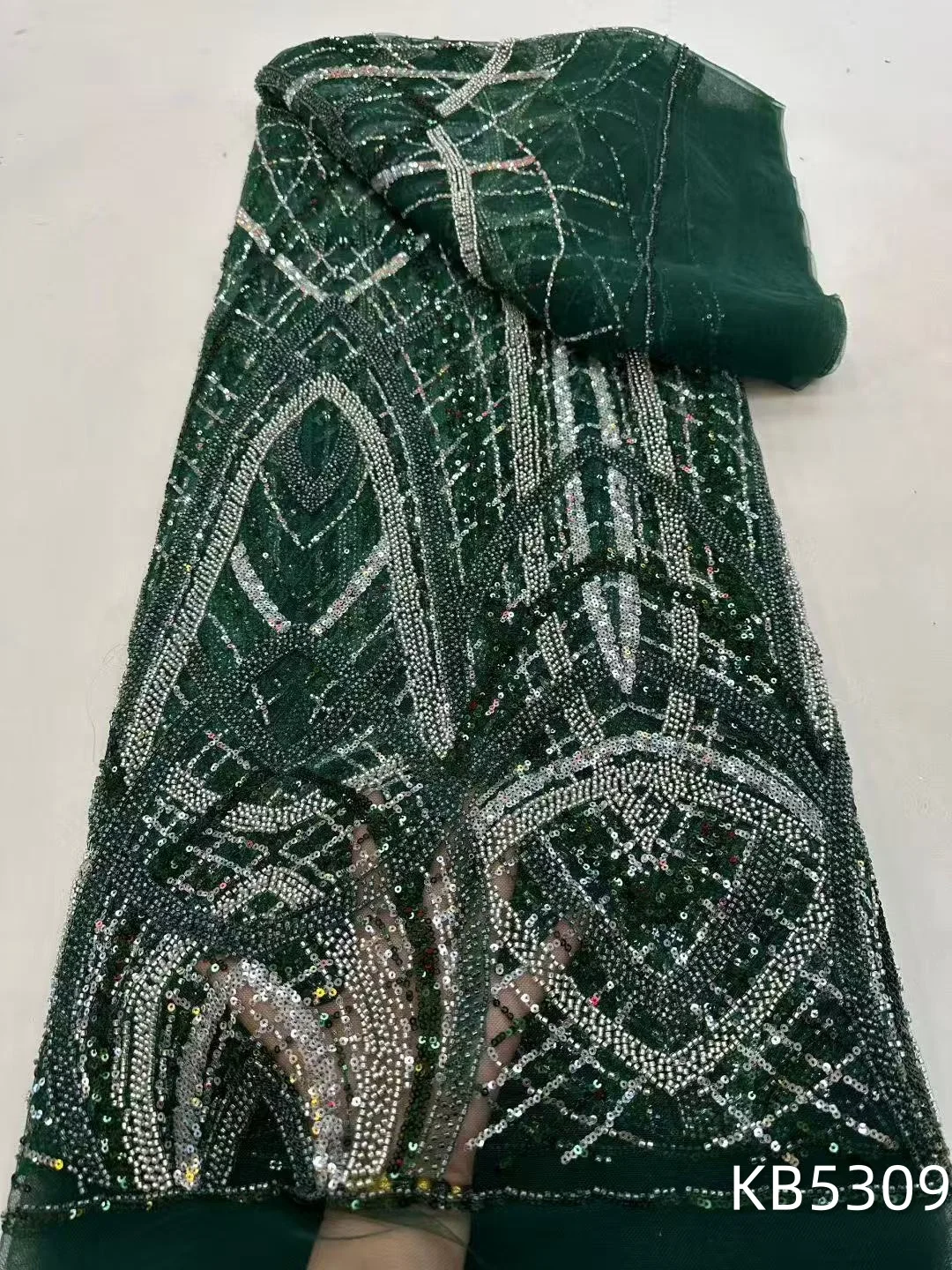 

Африканское кружево с пайетками 2026, цвет «горящий оранж», французское кружево с бисером для женских вечерних платьев, материал для шитья, 5 ярдов