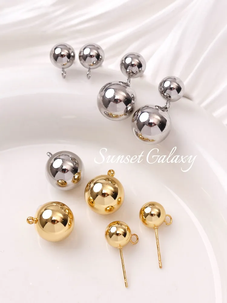 18K Gold Plated Loops, Strap Rings And Bead Earrings Pendants, DIY Materials For Ear Jewelry Making
