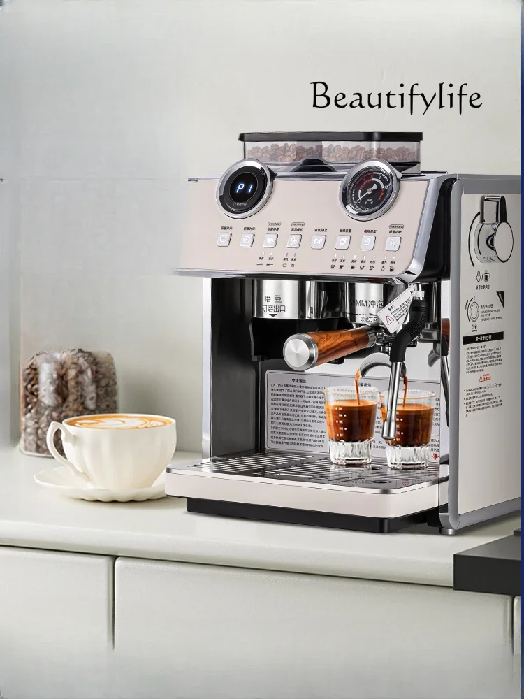 

Coffee Machine Double Heating Full & Semi Automatic Commercial Italian Three-System Grinding All-in-One Machine