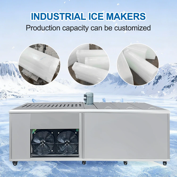 2T/Day High Productivity Ice Block Machine 35 Molds 10kg Automatic Ice Maker 10P Compressor Motor Remote Control Custom