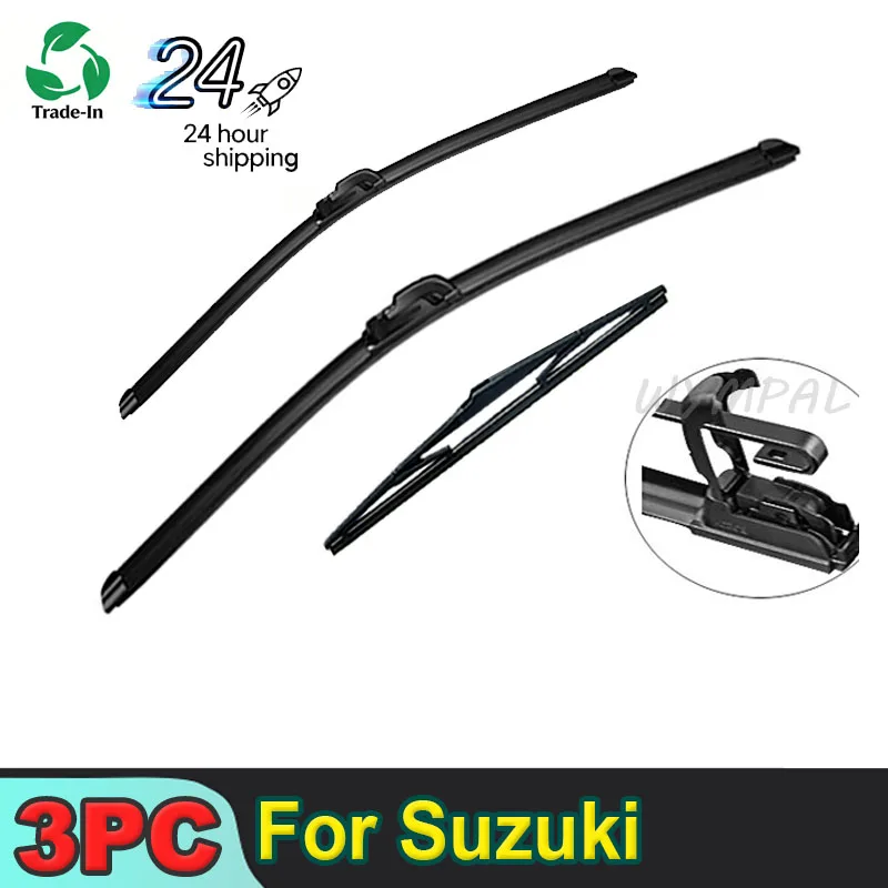 

For Suzuki Baleno WB 2015-2021 2016 2017 2018 Wiper Front & Rear Wiper Blades Windshield Windscreen Window Brushes 21"+18"+12"