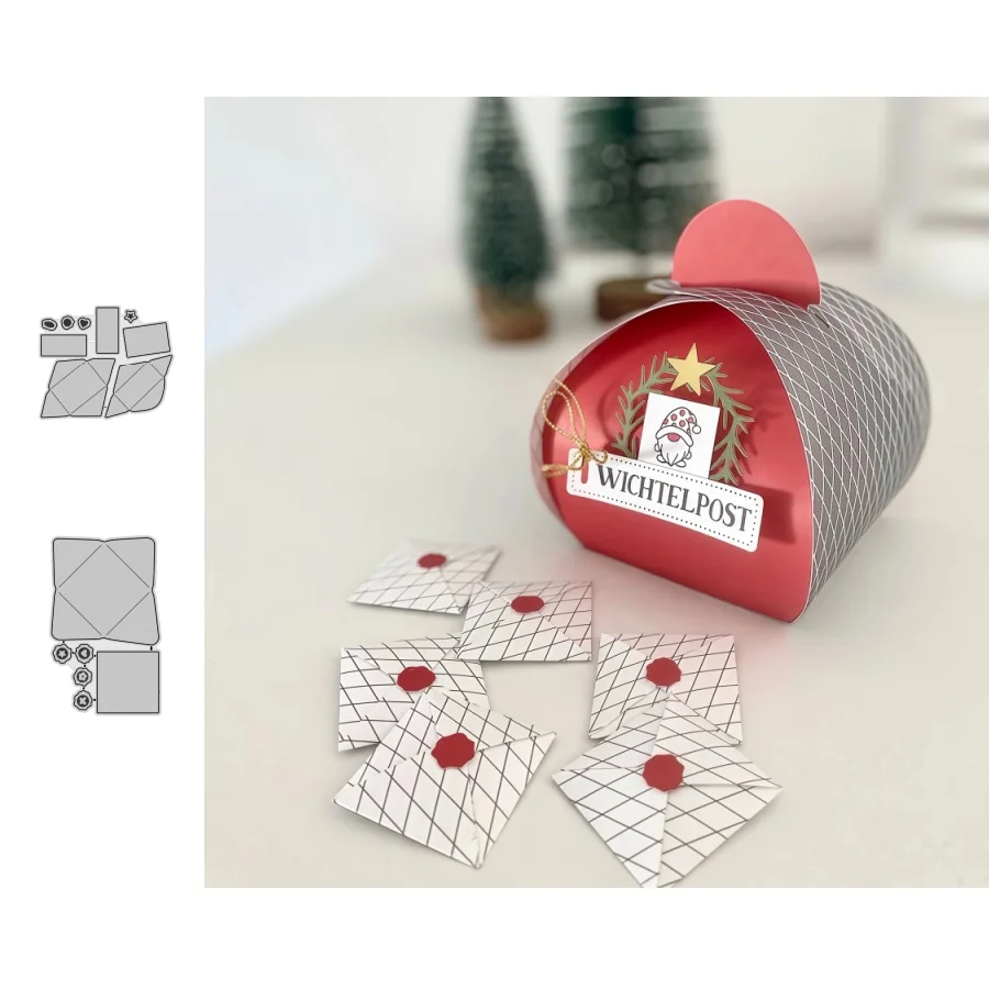 Quadratische und rechteckige Mini-Umschläge, Metall-Stanzformen für DIY Scrapbooking, Kartenherstellung, Schablonen, Prägung, Basteldekoration